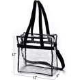 thumbnail image 2 of Bolso tote transparente aprobado por el estadio: asas, correa para el hombro, cierre de cremallera, 2 of 5