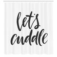 thumbnail image 3 of Ambesonne Lets Cuddle Shower Curtain, Cursive Calligraphy, 69"Wx75"L, Dark Grey and White, 3 of 3