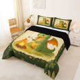 thumbnail image 2 of Homewish Cute Dinosaur Full Size Comforter Sets,Cartoon Animals Theme Bedding Comforter Set,Yellow Green,Black Reversible,3-Piece,1 Comforter and 2 Pillowcases, 2 of 7