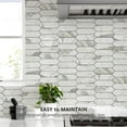 thumbnail image 2 of Glossy Carrara White Backsplash Tile Peel and Stick, 12.8 x 12.8 Inch 10 Sheets Long Hexagon PVC Self Adhesive Mosaic Wall Tiles Stick on Backsplash for Kitchen and Bathroom, 2 of 12