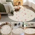 thumbnail image 6 of Round Rugs 3 Ft, Valentine's Day Non Slip Area Rugs for Kitchen Bedroom Entryway, Red Love Heart Romantic Beige Burlap Washable Carpet Runner Rug Floor Mats for Bedroom Home Decor, 6 of 9