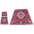 thumbnail image 4 of 3 unids/set estilo bohemio patrón de flores rojas funda de edredón con funda de almohada juego de cama para suministros de dormitorio 220x240cm, 4 of 8