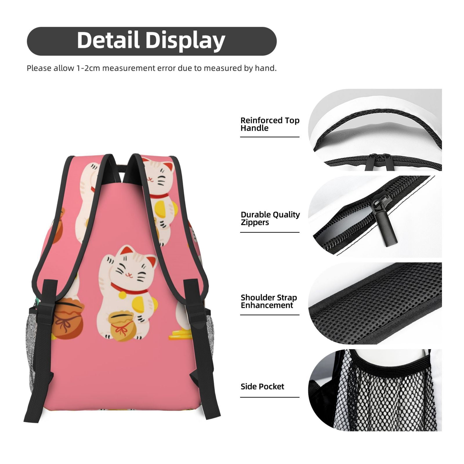 Xecao Cute Cat Travel Backpack: A spacious, stylish computer backpack ideal for men and women, perfect for college, school, or daily travels