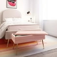 thumbnail image 6 of Ziva Storage Blush Velvet Bench TOV Furniture, 6 of 11