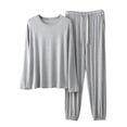 thumbnail image 2 of FNFYFH Mens Big and Tall Pajama Set Soft Modal Pijamas Sets for Men Long Sleeve Full Length Jogger Pants Pjs Sleepwear with Pockets, 2 of 6