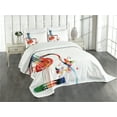 thumbnail image 3 of Ambesonne Guitar Quilted Bedspread Set 3 Pcs, Polygonal Design Music, Queen Size, Multicolor, 3 of 5
