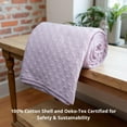 thumbnail image 3 of Home Prides Queen Size Quilted Coverlet – 100% Cotton Fabric & Filling, Lightweight Comforter, Oeko-Tex Certified, Orchid Loop Design, Light Pink Quilt, 3 of 8