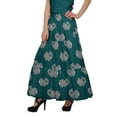 thumbnail image 4 of Moomaya Flared Skirt With Tie Waist Printed Long Skirt Plus Size Summer Wear, 4 of 6