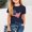 Navy, variant on Piuwrlz Kid Round Neck T-Shirts Girls Short Sleeve Sweatshirt Printed Loose Blouses Shirt Top Beige Size 3 Years
