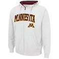 thumbnail image 2 of Men's Colosseum White Minnesota Golden Gophers Arch & Logo 3.0 Full-Zip Hoodie, 2 of 3