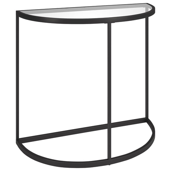 Evelyn&Zoe Verlaine 32" Wide Demilune Console Table, Blackened Bronze