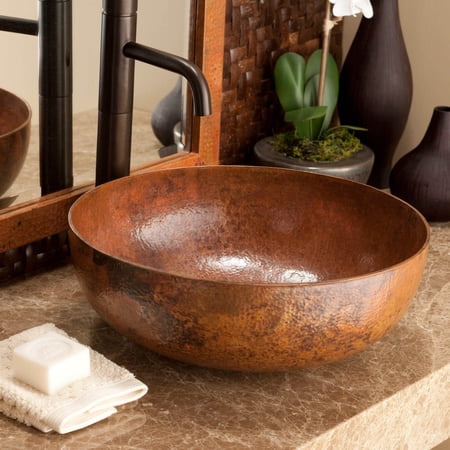 UPC 817315010040 product image for Native Trails CPS363 Maestro 16 inch Round Copper Bath Sink, Tempered | upcitemdb.com