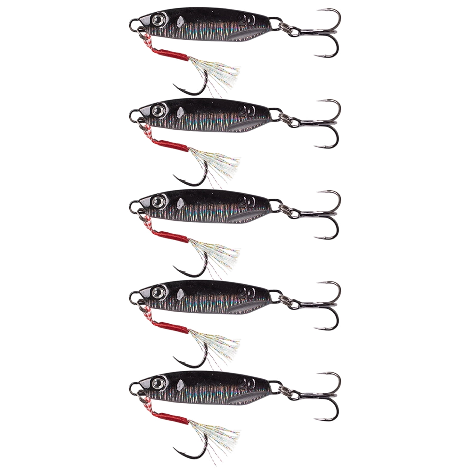 5Pcs Metal Cast Jigging Spoon Lures Treble Hook High Reflective Baits 10/15/20/25/30g Casting Jigs Sinking Fishing Baits