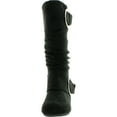 thumbnail image 3 of Top Moda Womens Bank-81 Mid Calf Round Toe Buckle Slouched Flat Boots, 3 of 4
