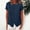 Navy#02, variant on Yteetum Women's Summer Cotton Linen Tops Oversized Short Sleeve Crewneck Asymmetrical Button Shirts Casual Solid Round Neck Loose Lightweight Breathable Qucikly Dry T Shirts