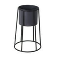 thumbnail image 3 of Metal Round Planter with Round Base, Set of 2, Black and Gray- Saltoro Sherpi, 3 of 5