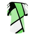 thumbnail image 5 of Wycnly Cute Tops for Women Geometric Print V-Neck Short Sleeve T shirts Summer Fashion Quarter Zip Cold Shoulder Strappy Tunic Blouses Green XXL Under $5, 5 of 5