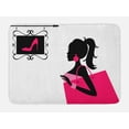 thumbnail image 1 of Fashion Bath Mat, Young Woman Looking at a Shoe Store Shopping Female Dressing on Plain, Plush Bathroom Decor Mat with Non Slip Backing, 29.5" X 17.5", Hot Pink Charcoal Grey, by Ambesonne, 1 of 2