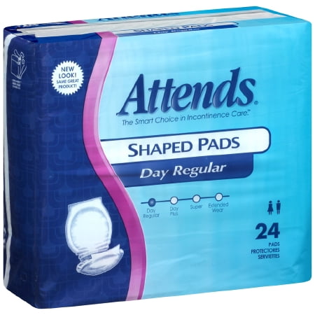 Bladder Control Pad Attends  24.5 Inch Length Heavy Absorbency Triple Moisture Locking Core Unisex Bag of