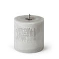 thumbnail image 2 of Contemporary Home Living 11.75" Gray Linen Outdoor Pillar Super Candle, 2 of 2