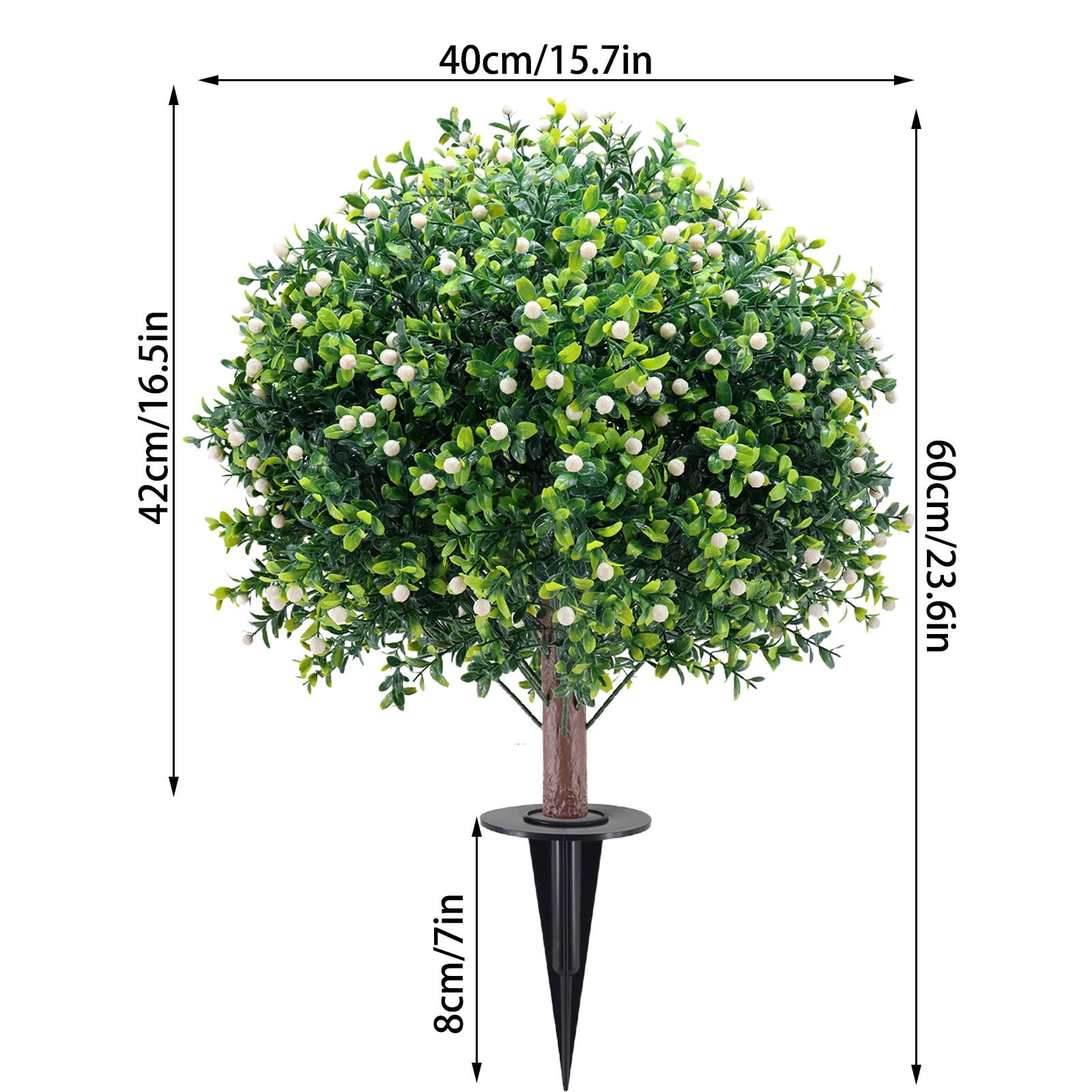 Artificial Boxwood Tree Outdoor Plant Fake Shrub Easy Install No Maintenance Realistic Design, Decorative Faux Plant for Garden Porch Patio Yard Landscaping Home Decor Outdoor Use