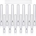 thumbnail image 1 of 12 Pieces Glass Test Tube Glass Tubing with 2 Brushes Reusable Samples Collection Lab Supply for Home Planting Festival Party Decoration Candy Storage (Clear,3 x 0.4 Inch, 4 x 0.5 Inch), 1 of 7