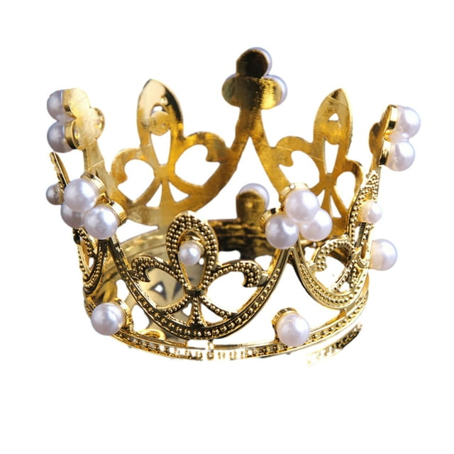 Ounissouiy Decoración para tartas con coronas ligeras y seguras de aleación, además de aplicaciones amplias para tartas de cumpleaños. Herramientas y accesorios para hornear dorado