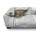thumbnail image 3 of Animal Soft Flannel Fleece Throw Blanket, s on Savannah Graphic Image Animals in Habitat Safari Wildlife, Cozy Plush for Indoor and Outdoor Use, 50" x 60", White Brown, by Ambesonne, 3 of 6