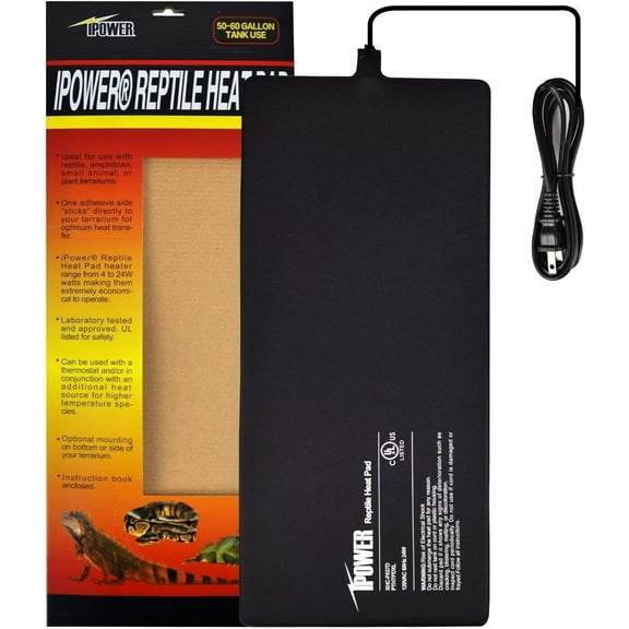 iPower 8"x18" Under Tank Heater for Reptile Terrariums Heat Mats-24 Watt