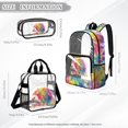 thumbnail image 4 of DISNIMO Clear Backpack for School, Hedgehog Tie Dye Print 17 Inch Large Clear Bookbag Set with Lunch Box and Pencil Case, Heavy Duty Transparent School Backpack for Girls, 4 of 5
