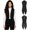 Black, variant on Women Tuxedo Waistcoat Sleeveless Notch Lapel Open Front Tailcoat Vest Formal Business Suits Blazer Navy Blue S