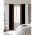 thumbnail image 3 of Brown Black White Blackout Curtains 84 Inches Long for Bedroom, Contemporary Boho Modern Art Thermal Insulated Room Darkening Black Out Window Curtain Panels Grommet Drapes for Living Room, 3 of 8