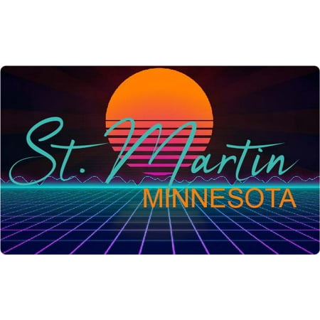

St. Martin Minnesota 4 X 2.25-Inch Fridge Magnet Retro Neon Design