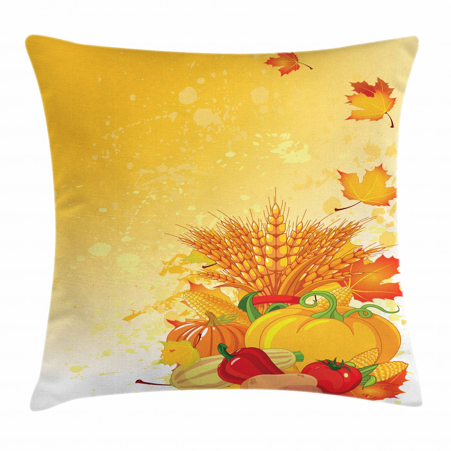 Harvest Throw Pillow Cushion Cover, Vivid Festive Collection of
