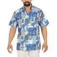 thumbnail image 5 of HAPPY BAY Men's Summer Tops Holiday Stylish Button Down Hawaii Aloha Party Shirt Short Sleeve Men Vacation Beach Shirt XL Blue, Floral, 5 of 5