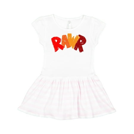 

Inktastic Rawr Distressed Text in Red and Orange Gift Toddler Girl Dress