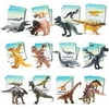 Prextex Dinosaurs and Memory Card Game Montessori Dinosaur Toys for Kids 3-5 Combo Set with 12 Realistic Looking 10" Large Plastic Assorted Dinosaurs Dinosaur Matching Game with 24 Piece Memory Cards