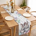 thumbnail image 3 of Bunny Easter Table Runner - 36 Inch Long, Kitchen Dining Table Runner Dresser Scarves, Eucalyptus Leaves Spring Floral Eggs Wooden Farmhouse Decor for Coffee Tables Wedding Party Banquet, 3 of 8