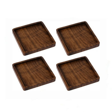 

Wood Drink Coasters 4 Pieces Wooden Coasters Cup Coaster Set for Bar Kitchen Home Apartment Blank Wooden Coasters for DIY