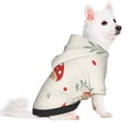 thumbnail image 2 of Fotbe Flat Mushrooms Print Small Dog Sweater Hoodies Pet Grey Hooded Soft Fleece Sweatshirts with Pocket Fall Winter Puppy Cat Sweaters Warm Clothes-Large, 2 of 7