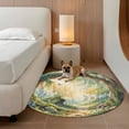 thumbnail image 5 of Watercolor Forest Round Rug 3.3ft Washable Circle Entryway Rugs Non Slip Spring Botanical Floral Area Rug Indoor Floor Carpet for Bedroom Kitchen Living Room Home Office Dining Room Nursery, 5 of 8