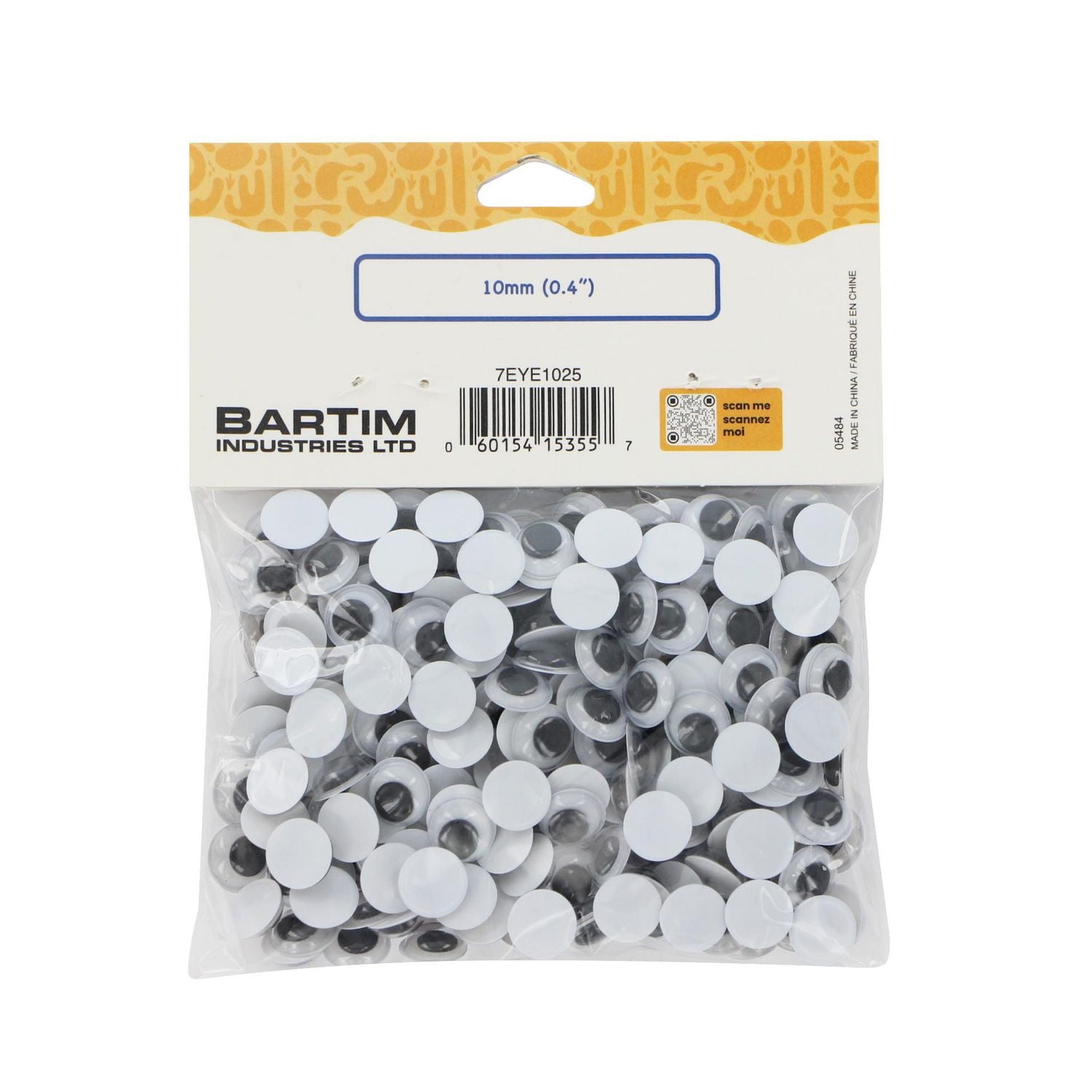 TINY HANDS Wiggly Eyes — 10 mm, 250 pcs, Age 5+, WIGGEYES 10MM 250PCS