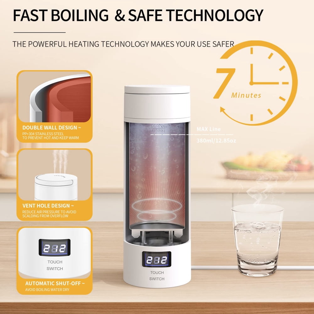 Portable Electric Kettle For Travel Stainless Steel Mini Kettle Electric Water Bottle Thermal Cup For Tea Coffee Boil Hot Water