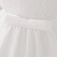 thumbnail image 5 of IBTOM CASTLE Baby Girls Formal Dress Lace Bowknot Baptism Embroidery Princess Birthday Wedding Flower Tutu Gown with Headwear 12-18 Months White, 5 of 8