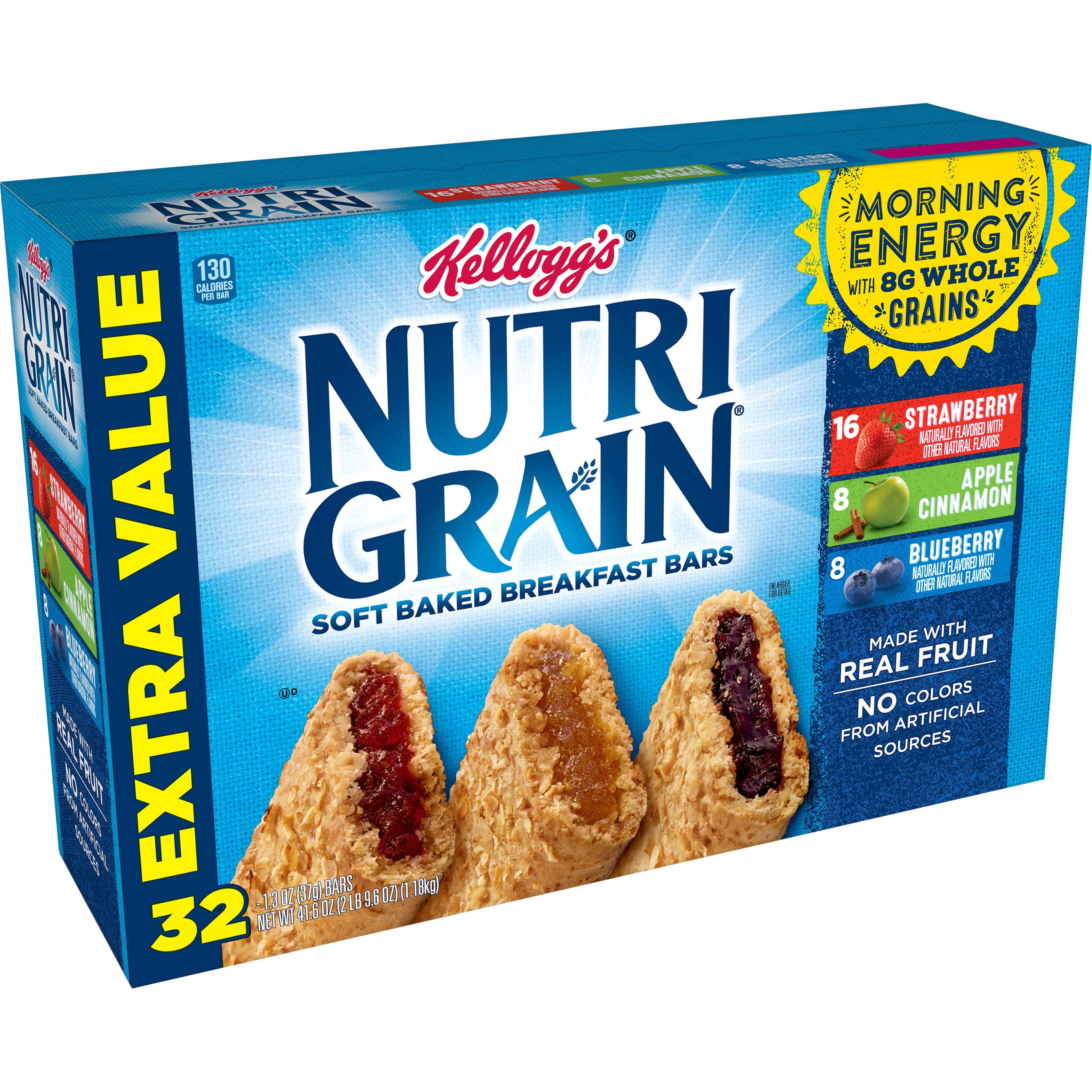 NutriGrain Soft Baked Breakfast Bars, Made with Real Fruit and Whole