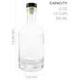 thumbnail image 6 of Cornucopia 12-Ounce Clear Glass Liquor Bottles with T-Top Synthetic Corks, 2-Pack, 6 of 9