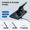 thumbnail image 6 of 3-in-1 Wireless Charger Station for iPhone 17/16/15/14/13/12/Pro Max, Apple Watch Ultra 11/10/9/8/7/SE/6/5/4/3/2/1 & AirPods 4/3/Pro Samsung S24/S23/S22 Foldable Fast Charging Dock, 6 of 9