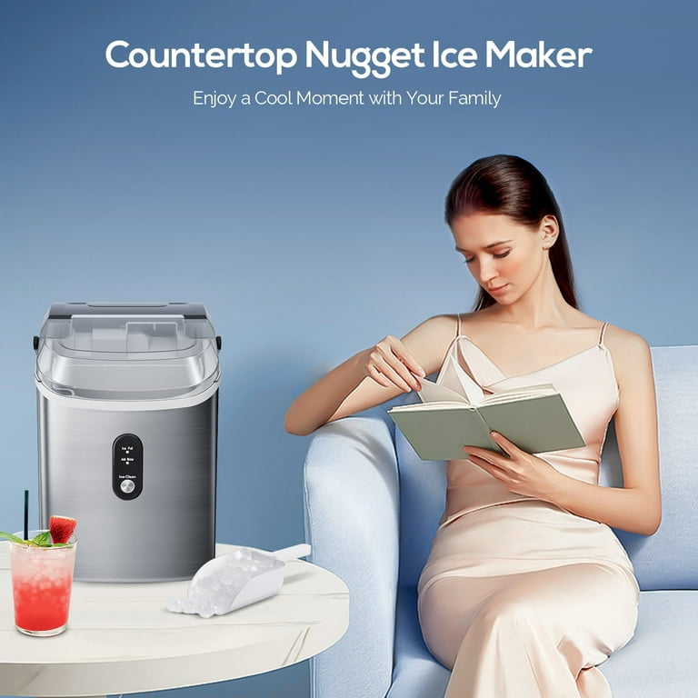 Auseo Countertop Nugget Ice Maker, Self-cleaning Portable Ice Maker Machine  with Ice Scoop, 33Lbs/24H for Home/Office/Bar/Party, Stainless Steel -  Yahoo Shopping
