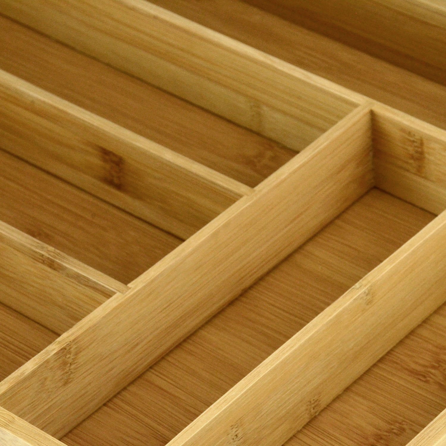 Heim Concept Organic Bamboo Drawer 6 Slots [18x13x1.5] in drawer Organizer Cutlery Tray Layout