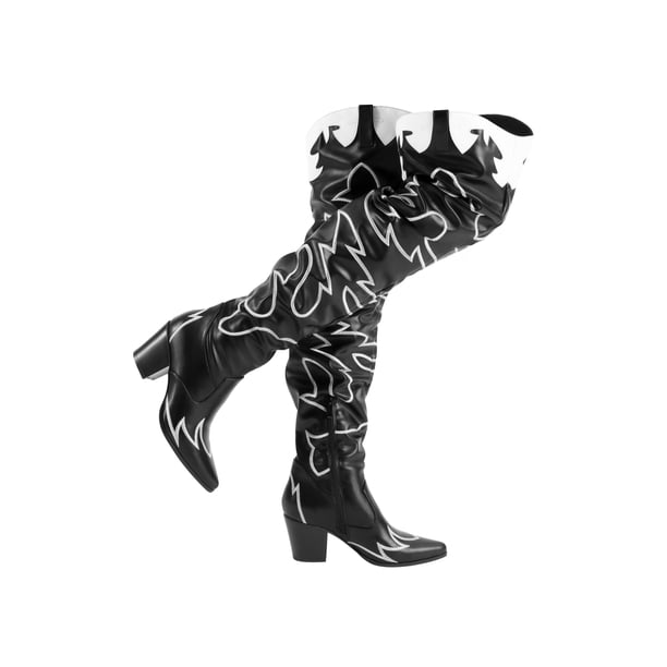 Botas DREAM PAIRS SDOB2401W Mujer Altas por Encima de la Rodilla Negras Talle 10